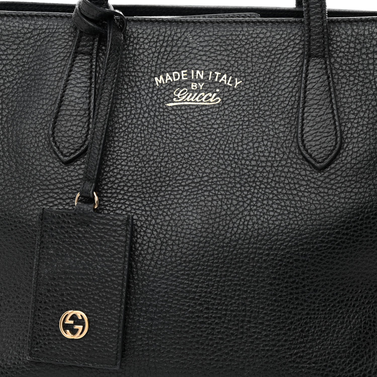 Gucci Pebbled Calfskin Small Swing Tote Black 7 of 11