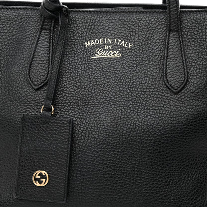 Gucci Pebbled Calfskin Small Swing Tote Black 7 of 11