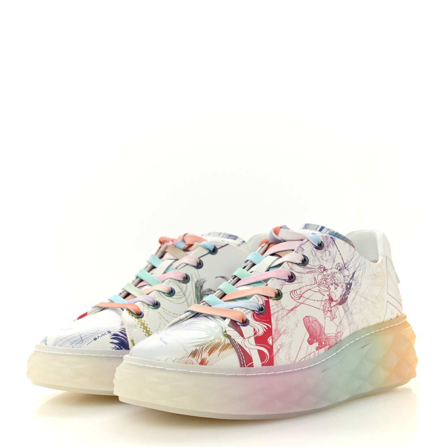 x SAILOR MOON Nappa Womens Diamond Light Maxi Sneakers 39 Multicolor White