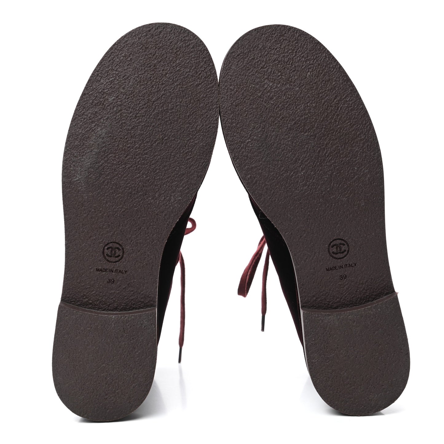 Velvet CC Lace Up Boots 39 Burgundy
