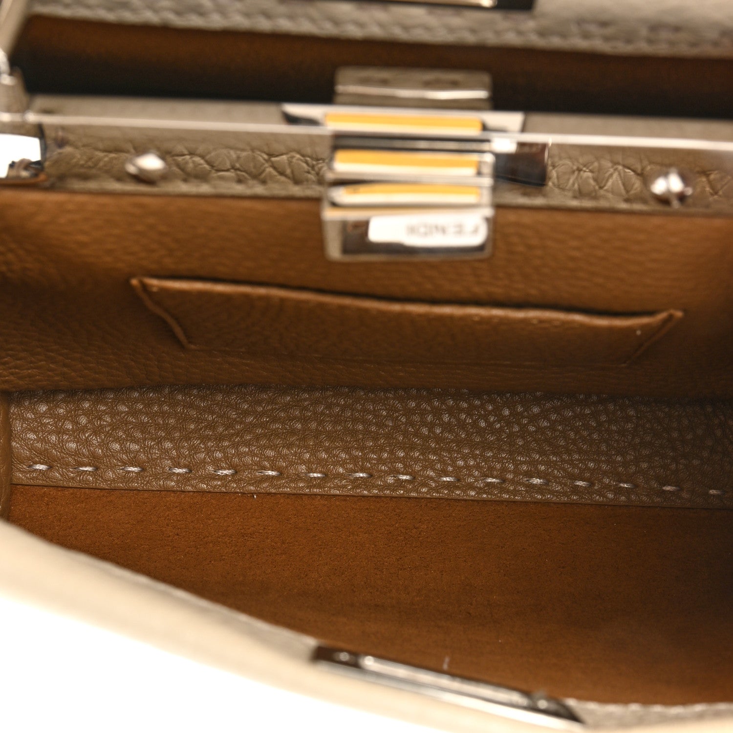 Fendi Cuoio Romano Selleria Mini Peekaboo Iconic Satchel Latte 5 of 13