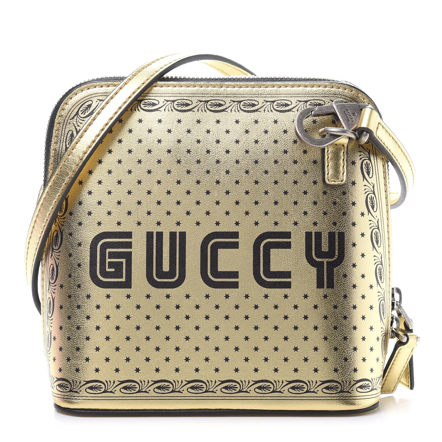 Gucci X SEGA Calfskin GUCCY Stars Mini Dome Shoulder Bag Gold 1 of 13