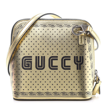 Gucci X SEGA Calfskin GUCCY Stars Mini Dome Shoulder Bag Gold 1 of 13