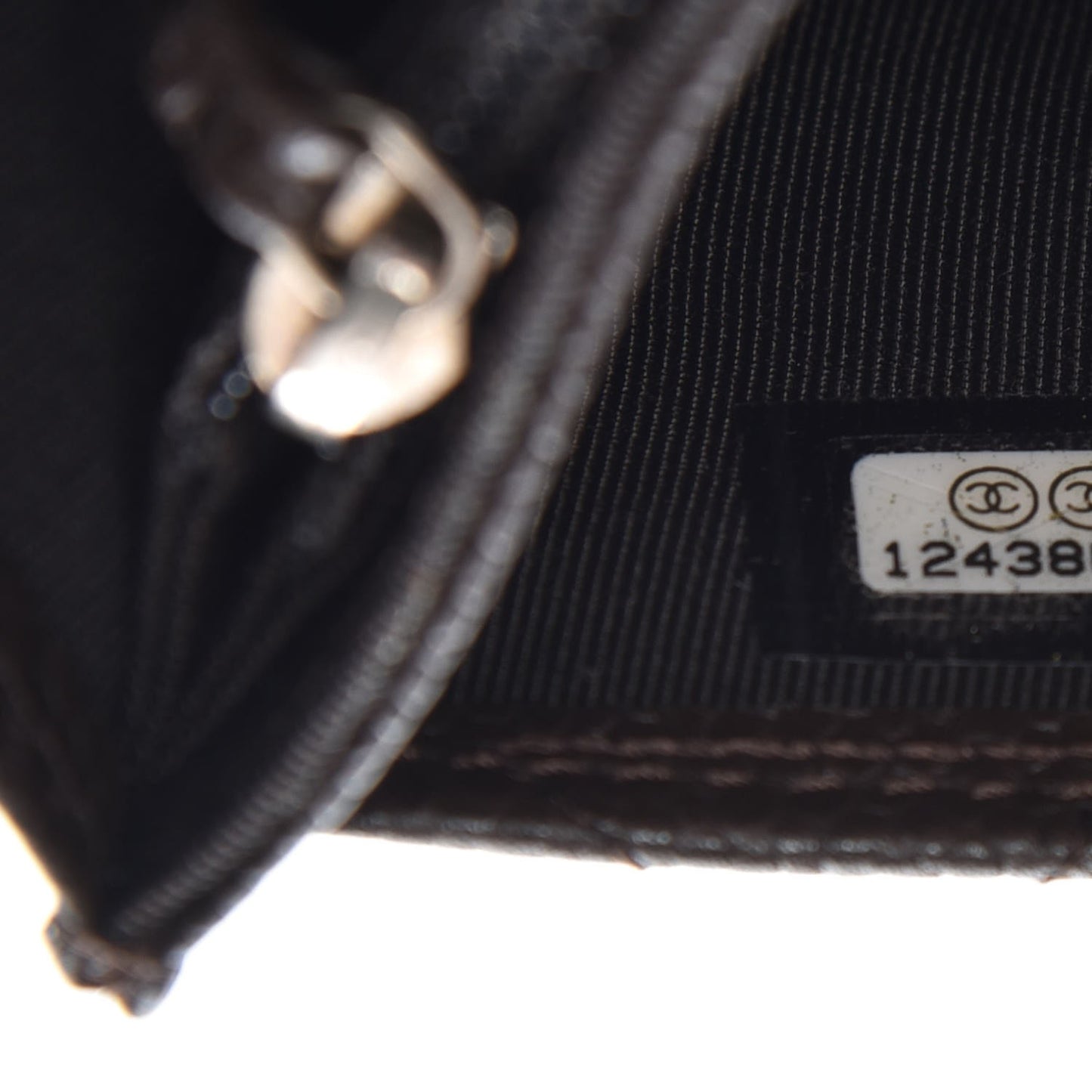 Caviar Quilted Small Flap Wallet Brown
