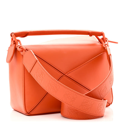Loewe Satin Calfskin Small Puzzle Bag Orange 3 of 9