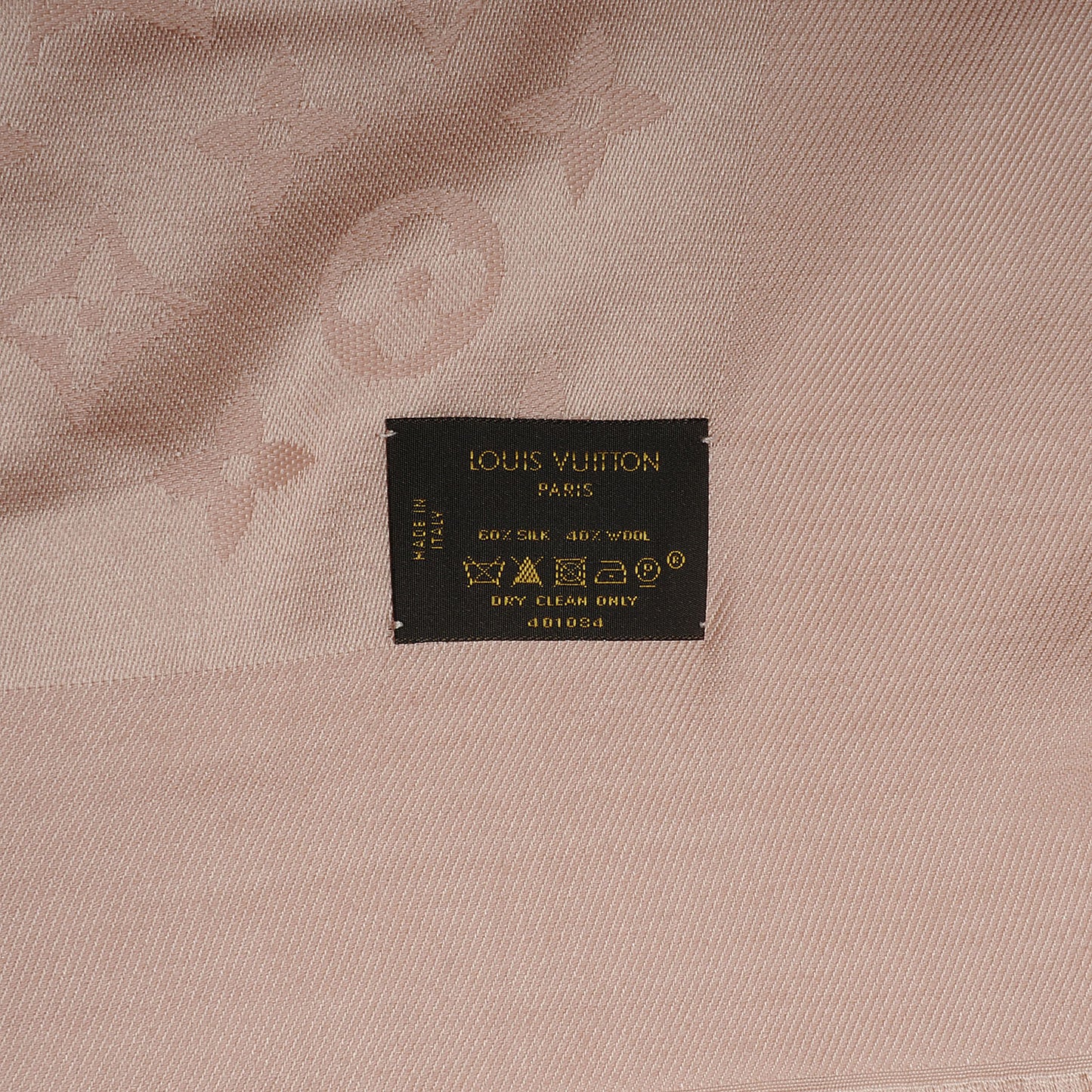 Silk Wool Monogram Shawl Nude