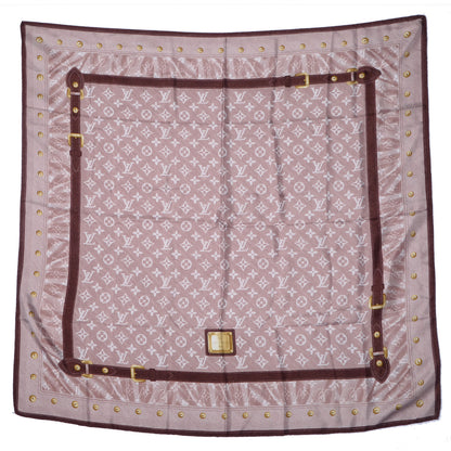 Louis Vuitton Silk Monogram New Denim Bandana Scarf Rose Pale 2 of 5