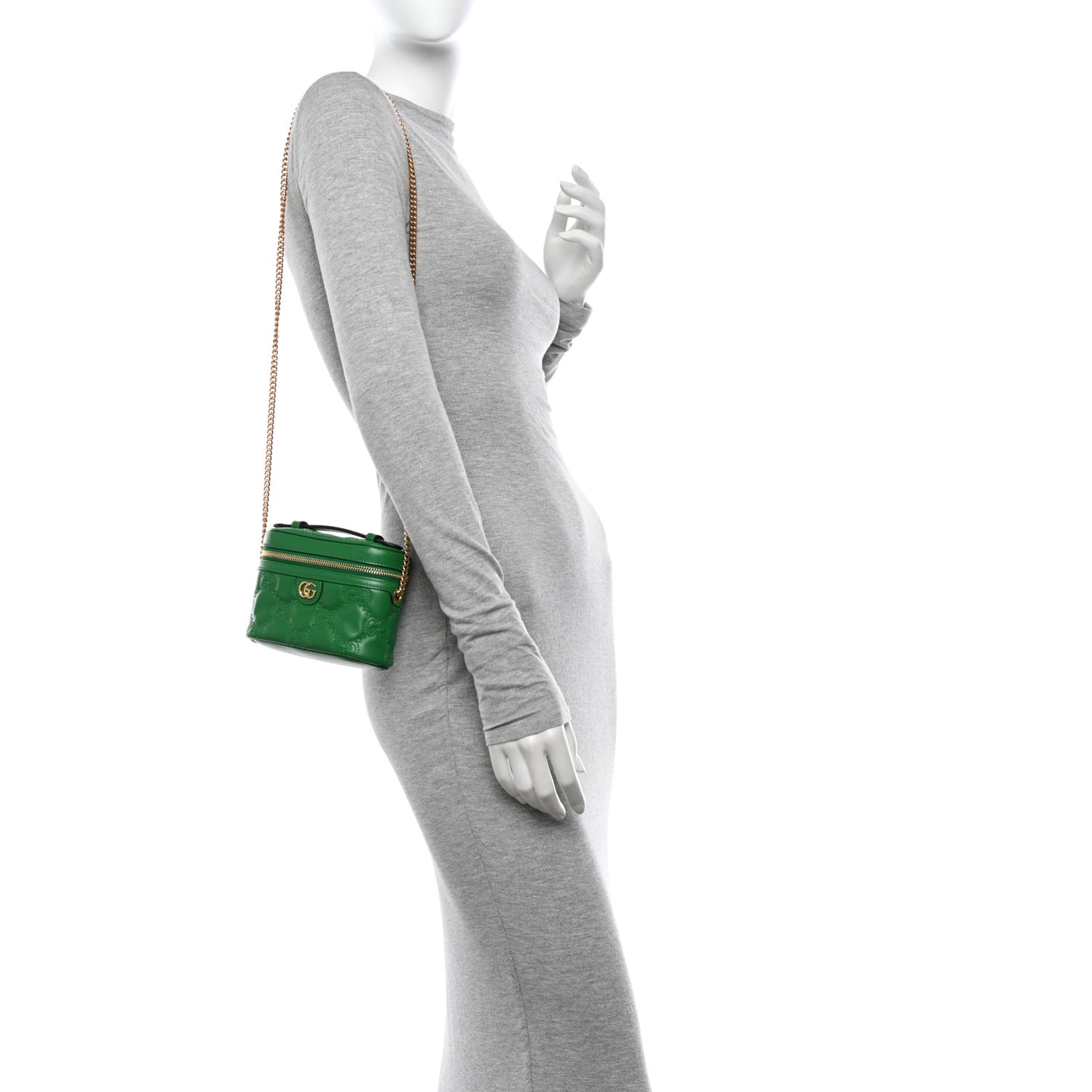 Calfskin GG Matelasse Mini Top Handle Bag Spring Green