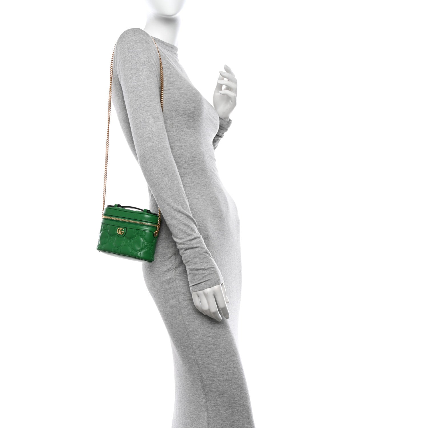 Gucci Calfskin GG Matelasse Mini Top Handle Bag Spring Green 2 of 10
