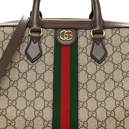 Gucci GG Supreme Monogram Web Medium Ophidia Top Handle Bag Beige Ebony 9 of 11