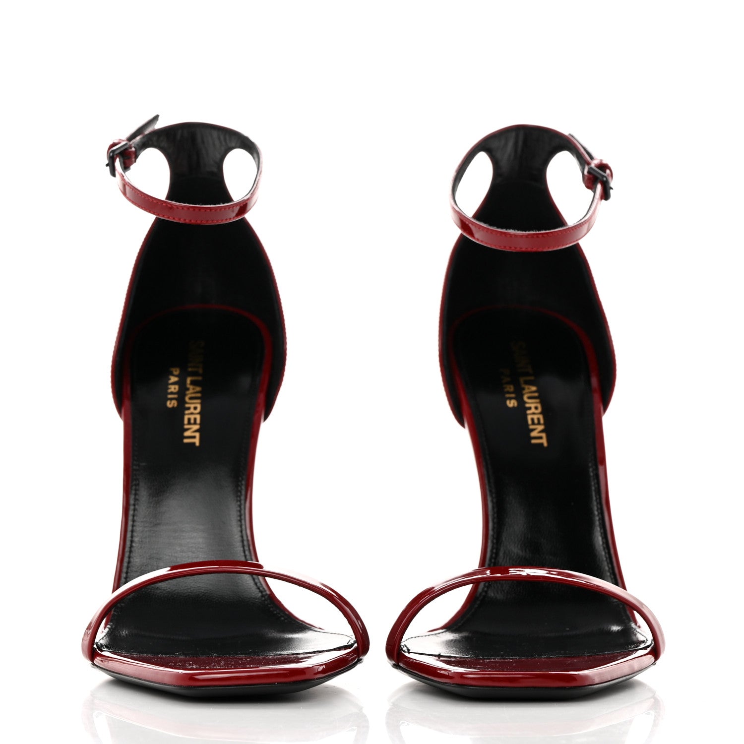 Saint Laurent Patent Opyum 110 Sandals 38.5 Hot Red 2 of 10
