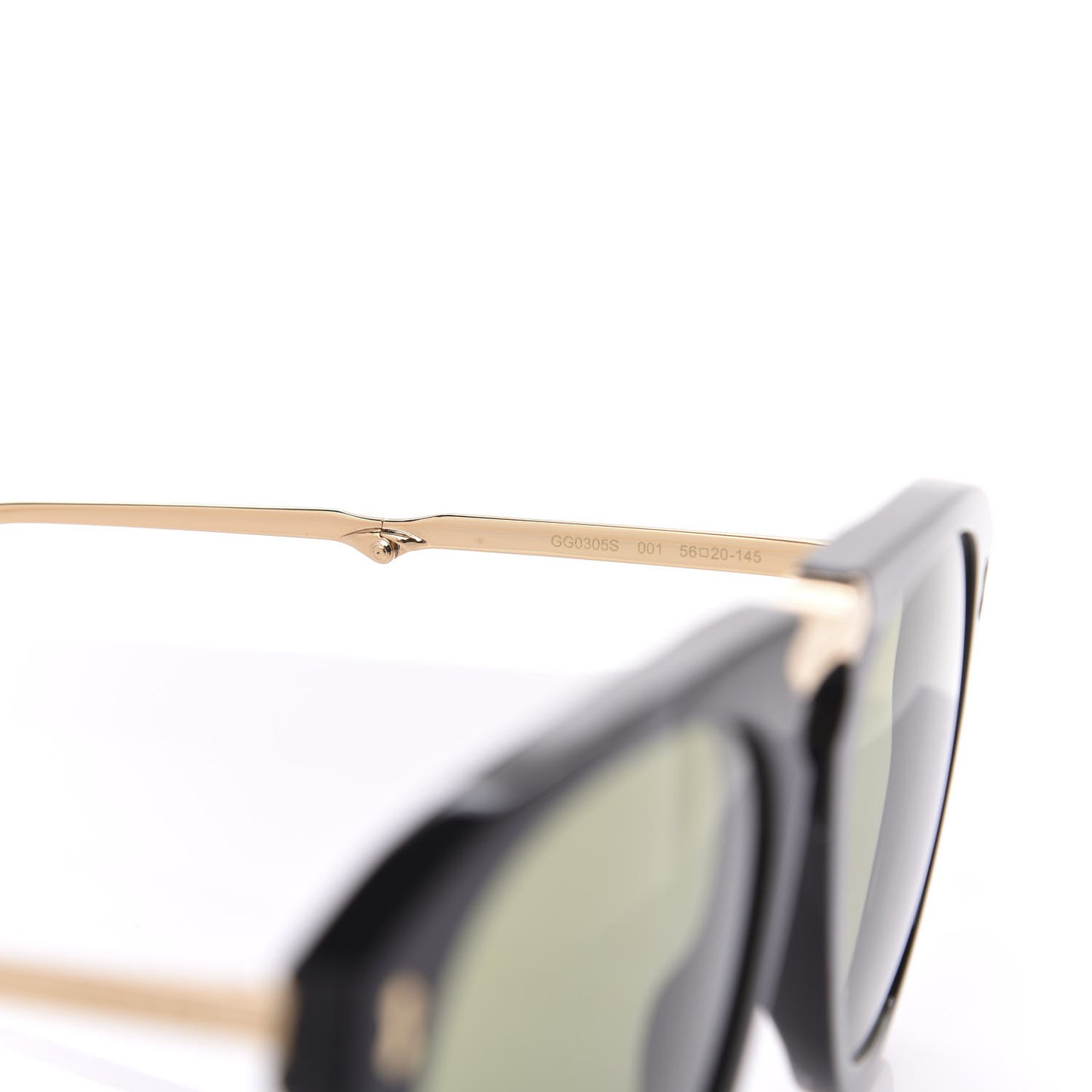 Folding Aviator Sunglasses GG0305S Black Gold