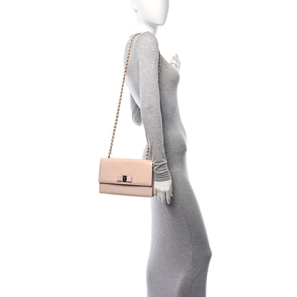 Salvatore Ferragamo Patent Ginny Vara Bow Shoulder Bag Pastel Pink 2 of 9