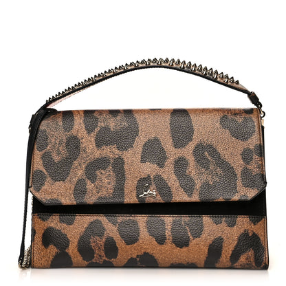 Christian Louboutin Calfskin Leopard Print Loubiblues Paris Clutch Bag Brown 1 of 9