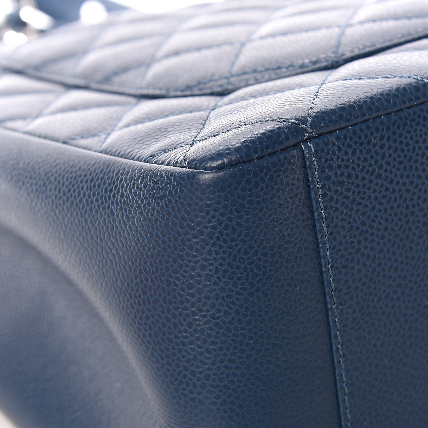 Chanel Caviar Quilted Grand Shopping Tote GST Dark Blue 12 of 13