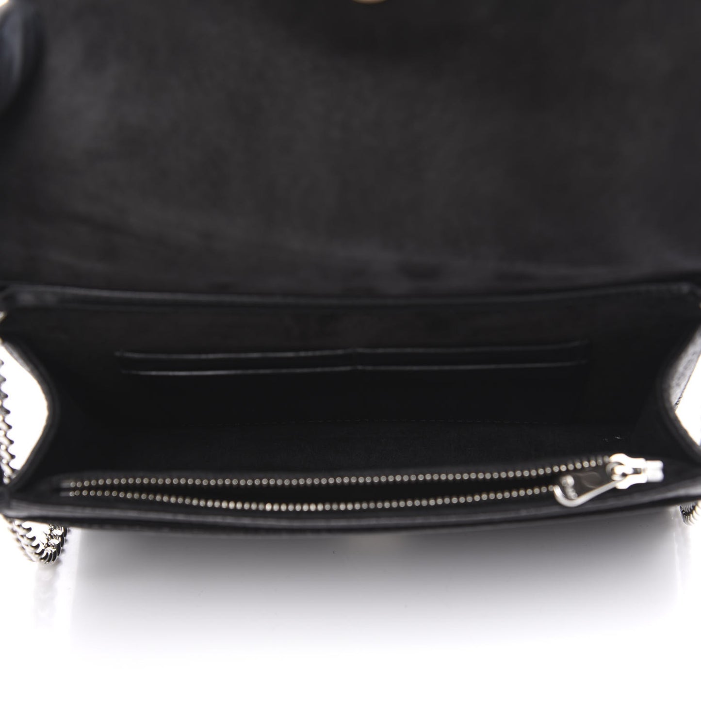 Grained Calfskin Diorama Wallet on Chain Pouch Black