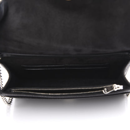 Christian Dior Grained Calfskin Diorama Wallet on Chain Pouch Black 5 of 8