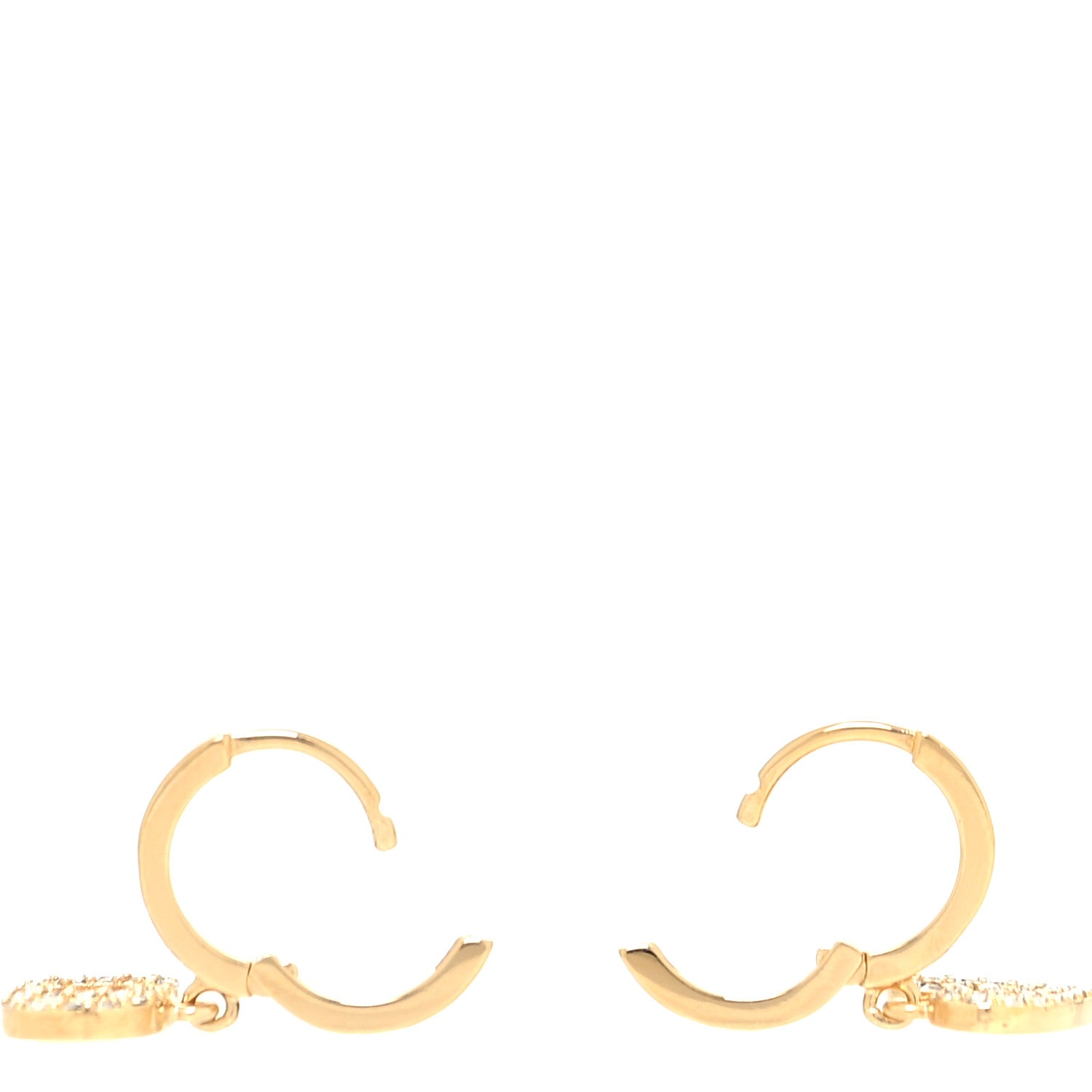 Christian Dior Metal Petit CD Heart Drop Earrings Gold 3 of 4