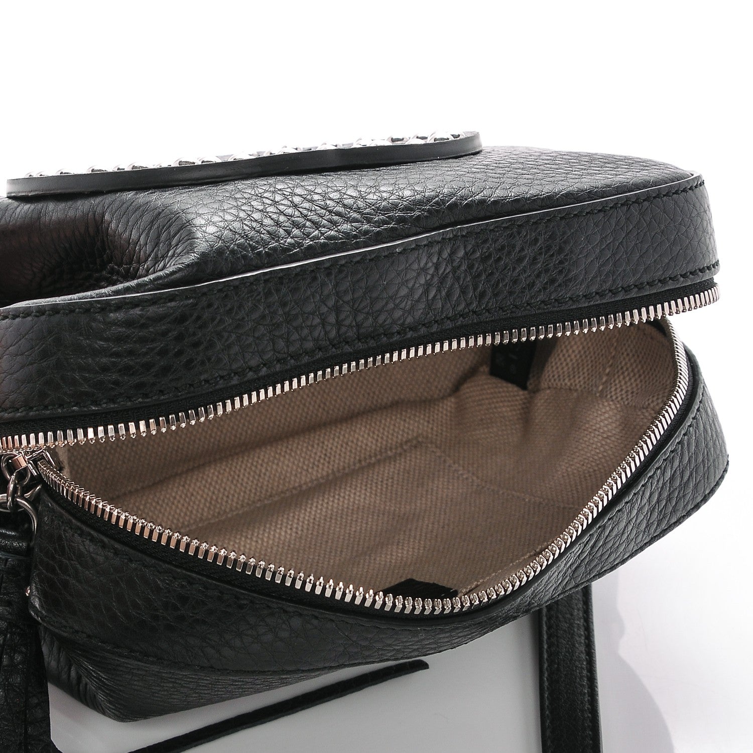 Gucci Pebbled Calfskin Studded Small Soho Disco Bag Black 5 of 7
