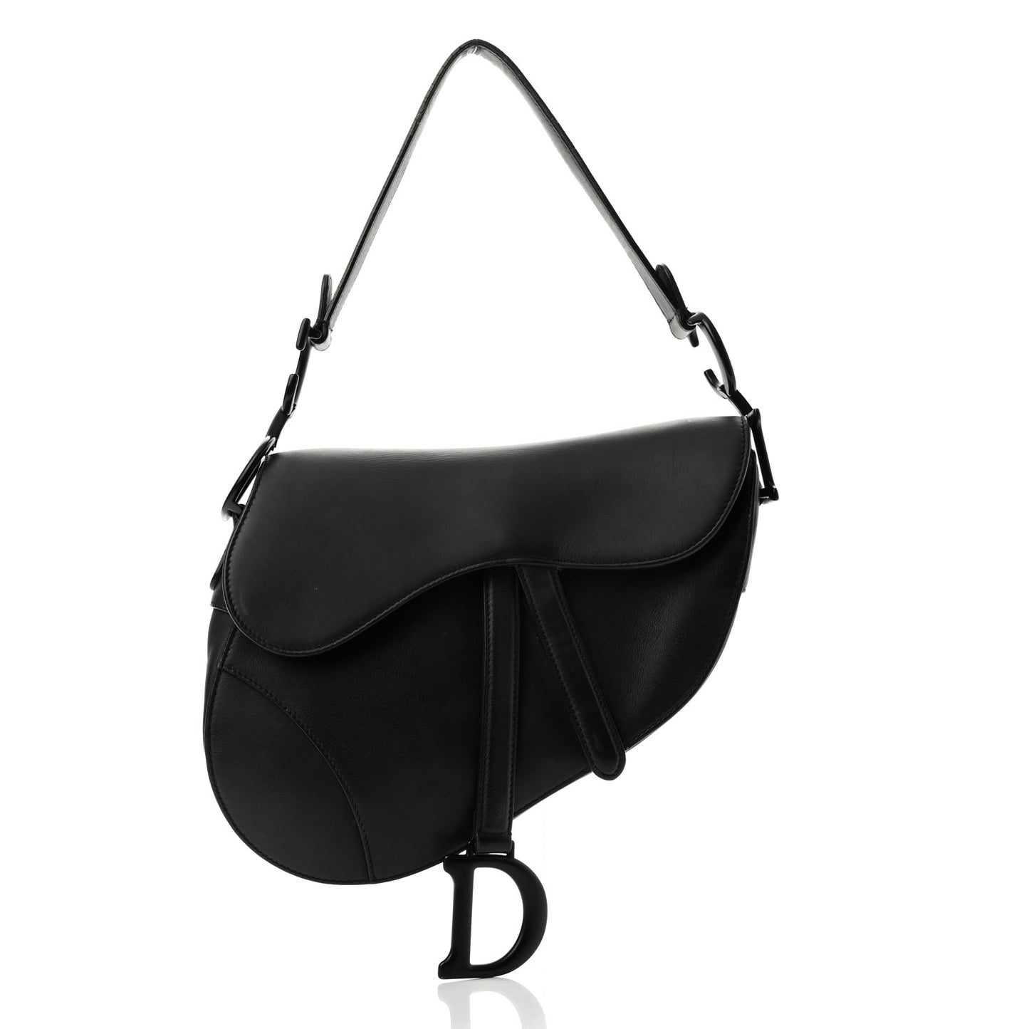 Ultra Matte Calfskin Saddle Bag Black