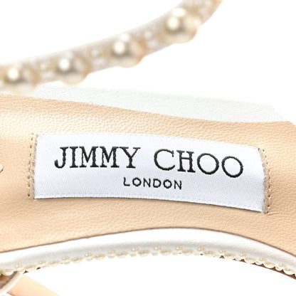 Jimmy Choo Pearl Satin Sacora 100 Sandals 40.5 White 7 of 11