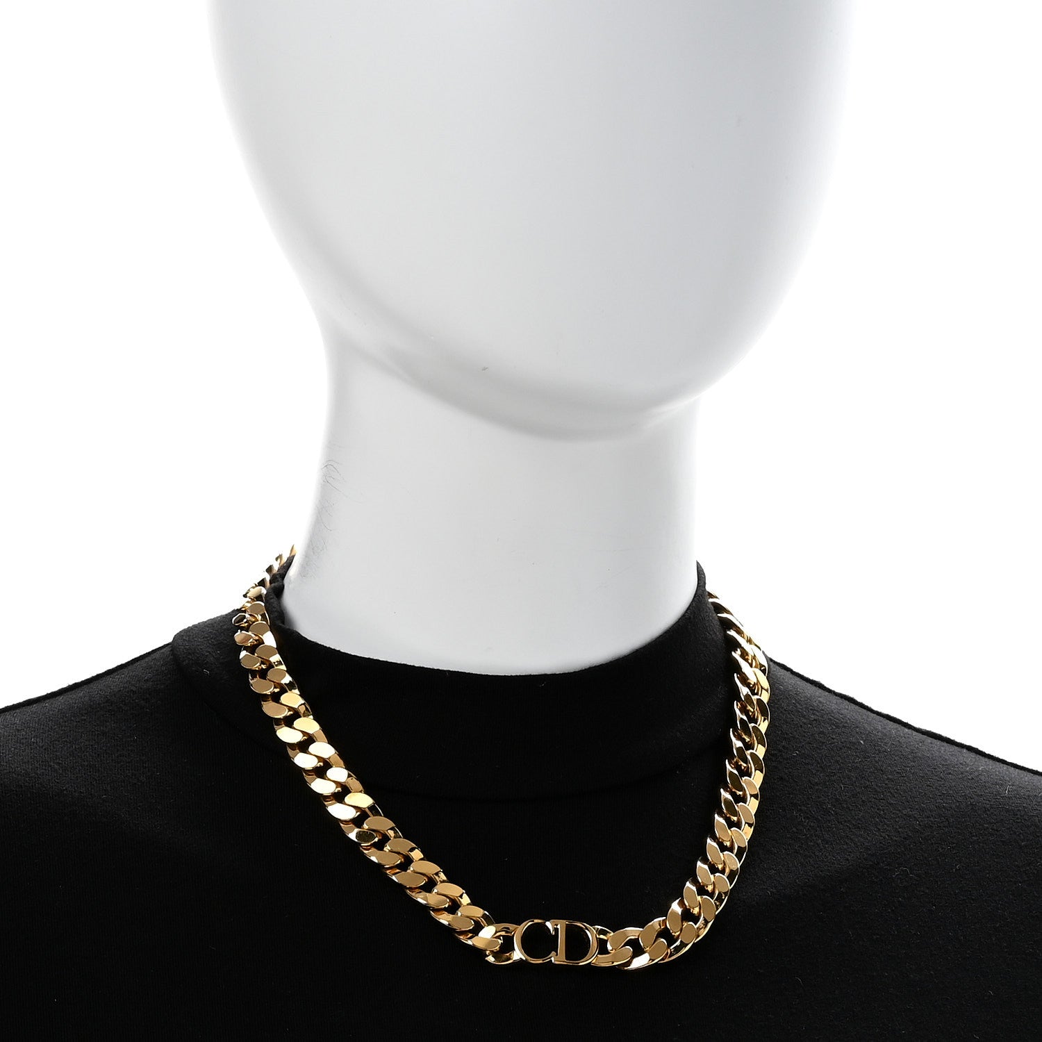 Christian Dior Metal Danseuse Etoile Chain Choker Necklace Gold 2 of 5