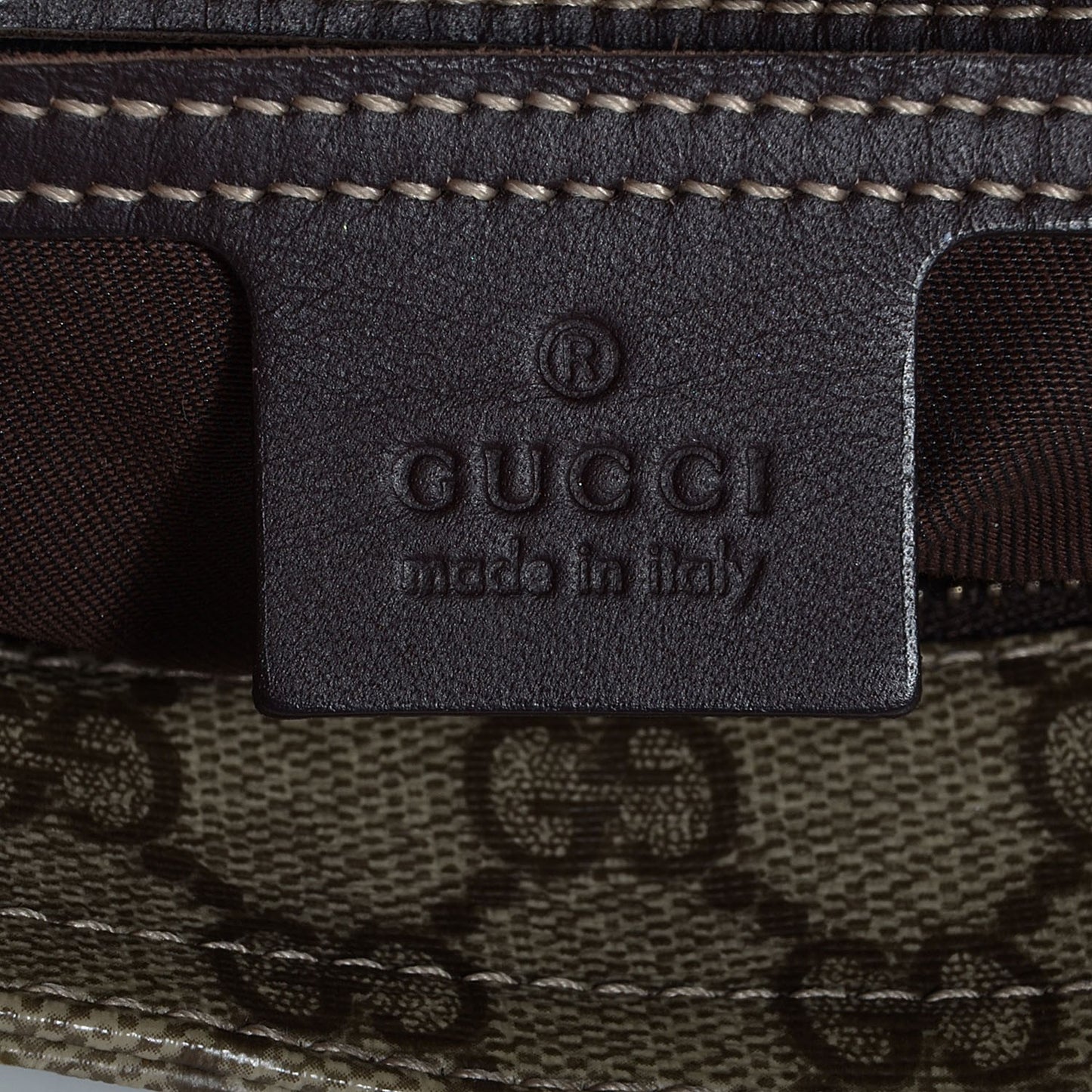 GG Supreme Monogram Selleria Calfskin Small Flat Messenger Bag Beige Ebony Cocoa Dark Chocolate