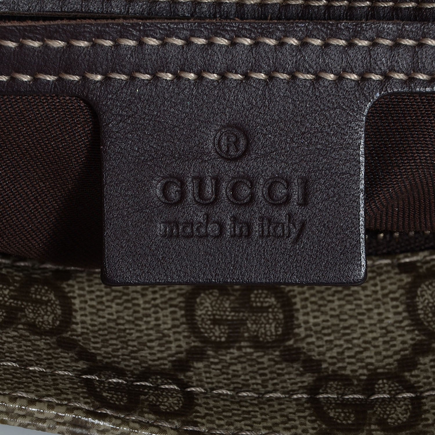 Gucci GG Supreme Monogram Selleria Calfskin Small Flat Messenger Bag Beige Ebony Cocoa Dark Chocolate 6 of 7