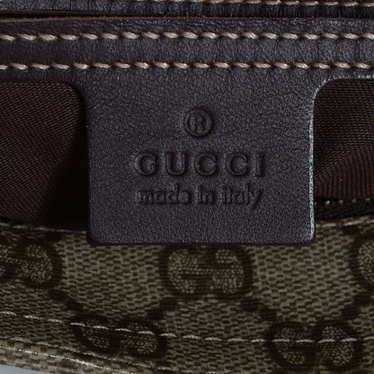 Gucci GG Supreme Monogram Selleria Calfskin Small Flat Messenger Bag Beige Ebony Cocoa Dark Chocolate 6 of 7