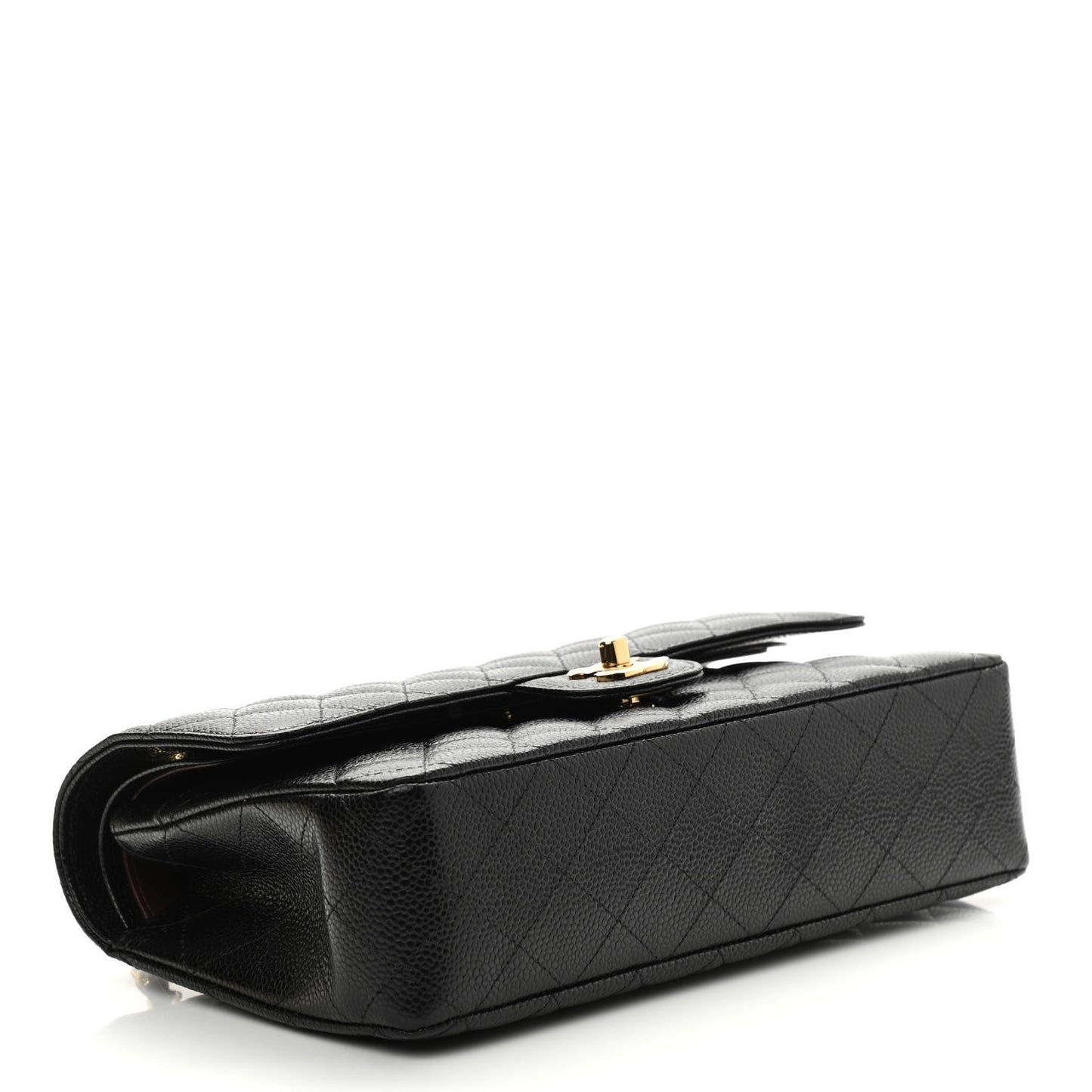 Caviar Quilted Medium Double Flap Black