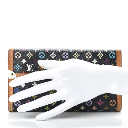Louis Vuitton Monogram Multicolor Porte Tresor International Wallet Black 2 of 16