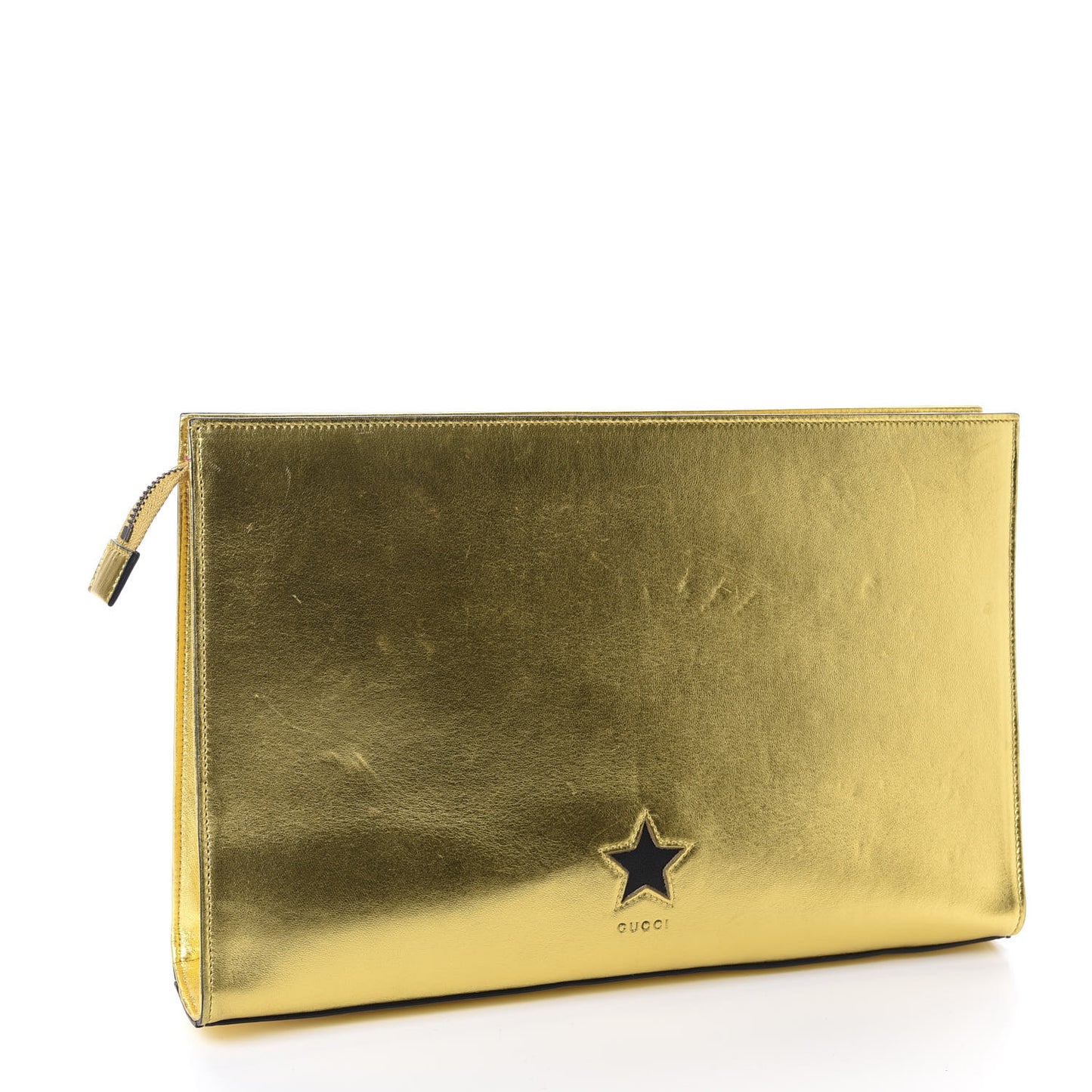 Calfskin Animalier Clutch Gold Black