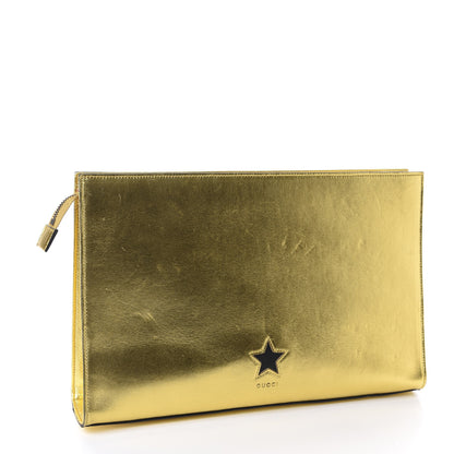 Gucci Calfskin Animalier Clutch Gold Black 3 of 13