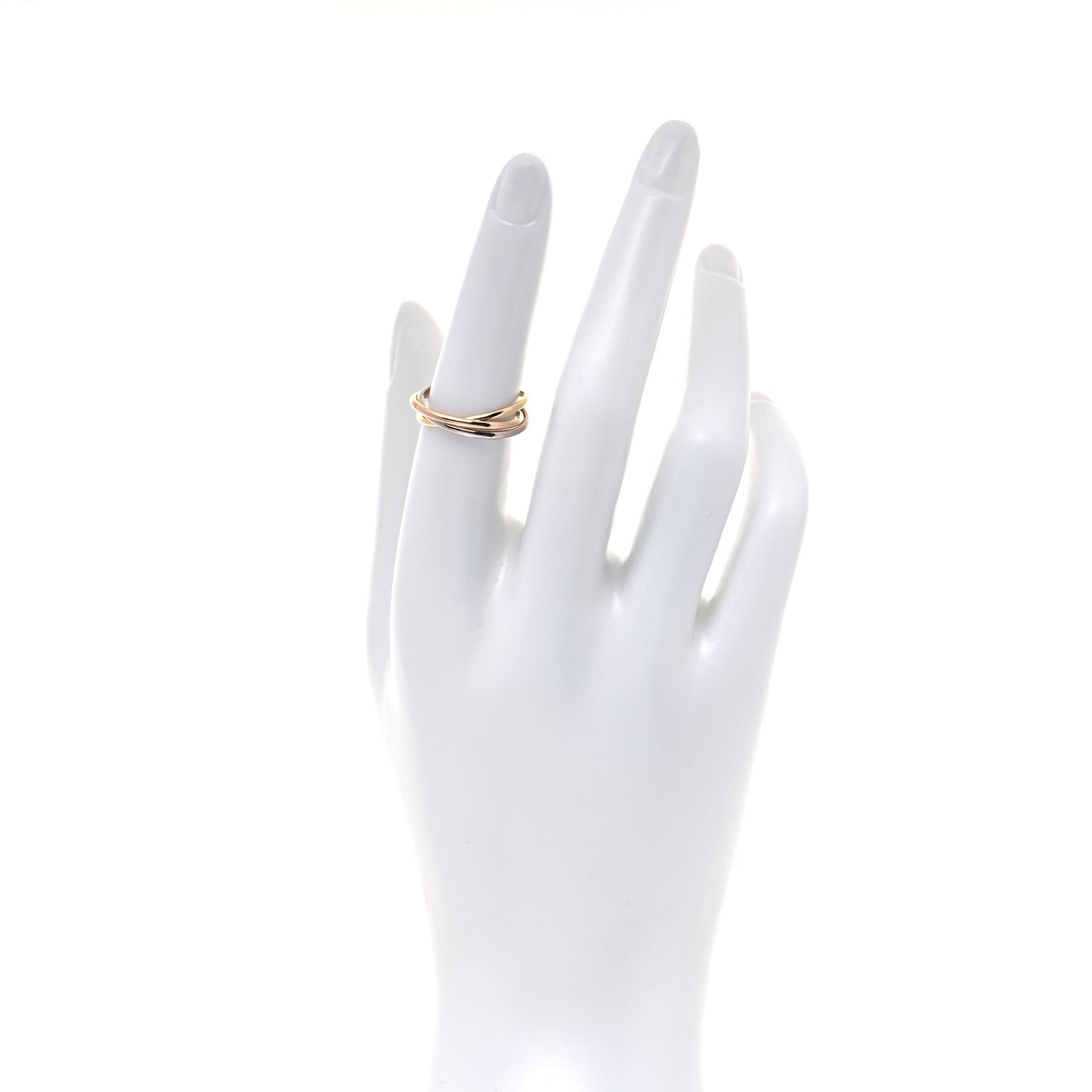 18K Pink Yellow White Gold Extra Small Cartier Trinity Ring 53 6.5