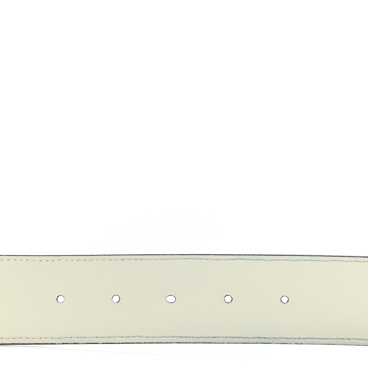 GG Supreme Monogram Plutone Calfskin Enamel Double G 40mm Belt 80 32 Beige Ebony Mystic White