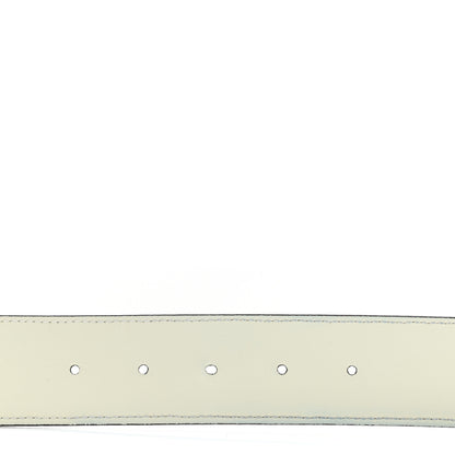 Gucci GG Supreme Monogram Plutone Calfskin Enamel Double G 40mm Belt 80 32 Beige Ebony Mystic White 4 of 5