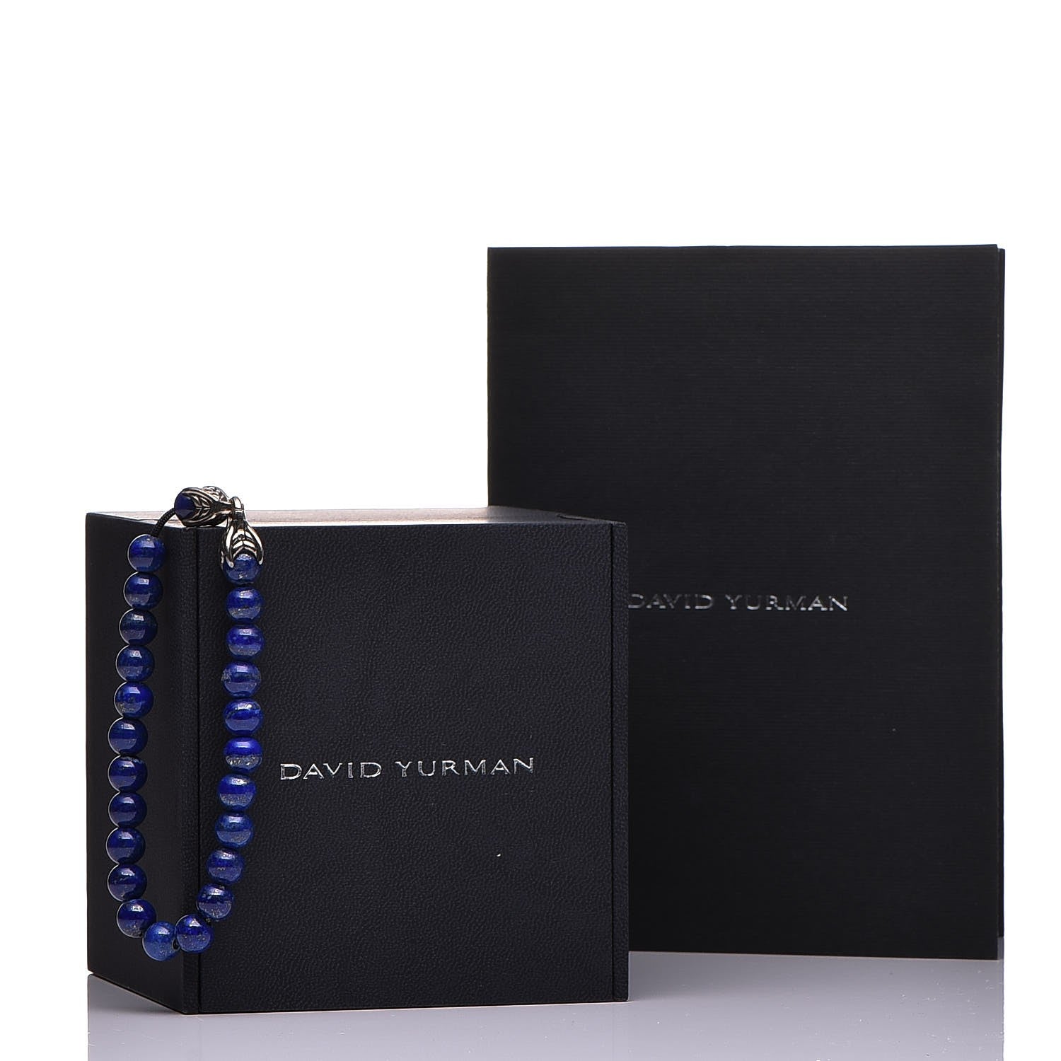 David Yurman Sterling Silver Lapis Lazuli 8mm Spiritual Beads Bracelet 7 of 7
