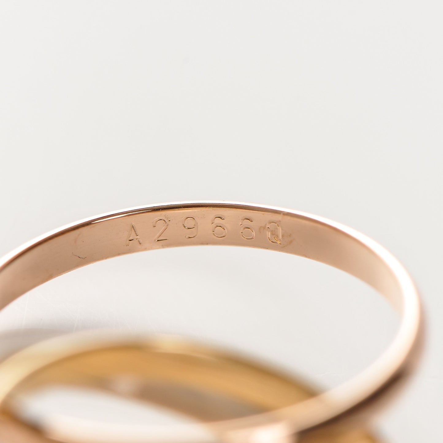 18K Pink Yellow White Gold Extra Small Trinity Ring 48 4.5