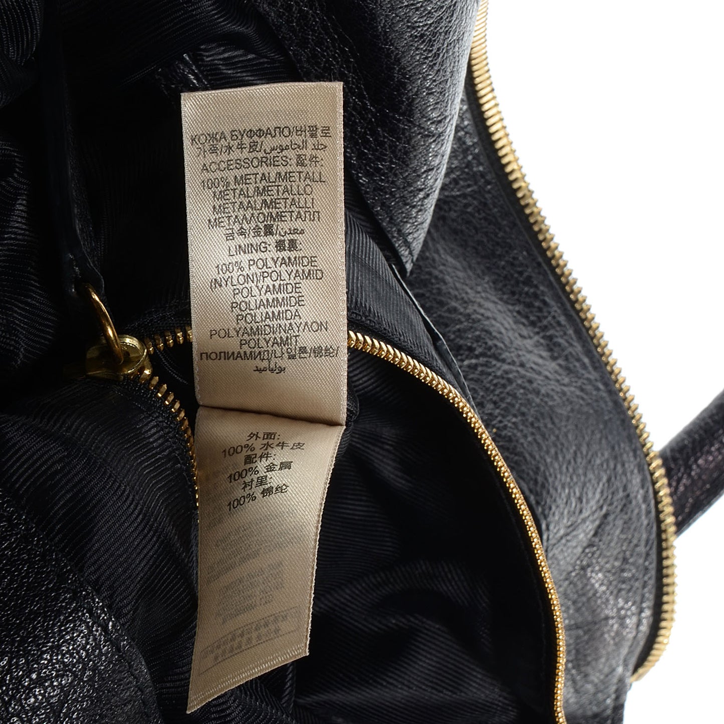 Buffalo Leather East West Tote Black