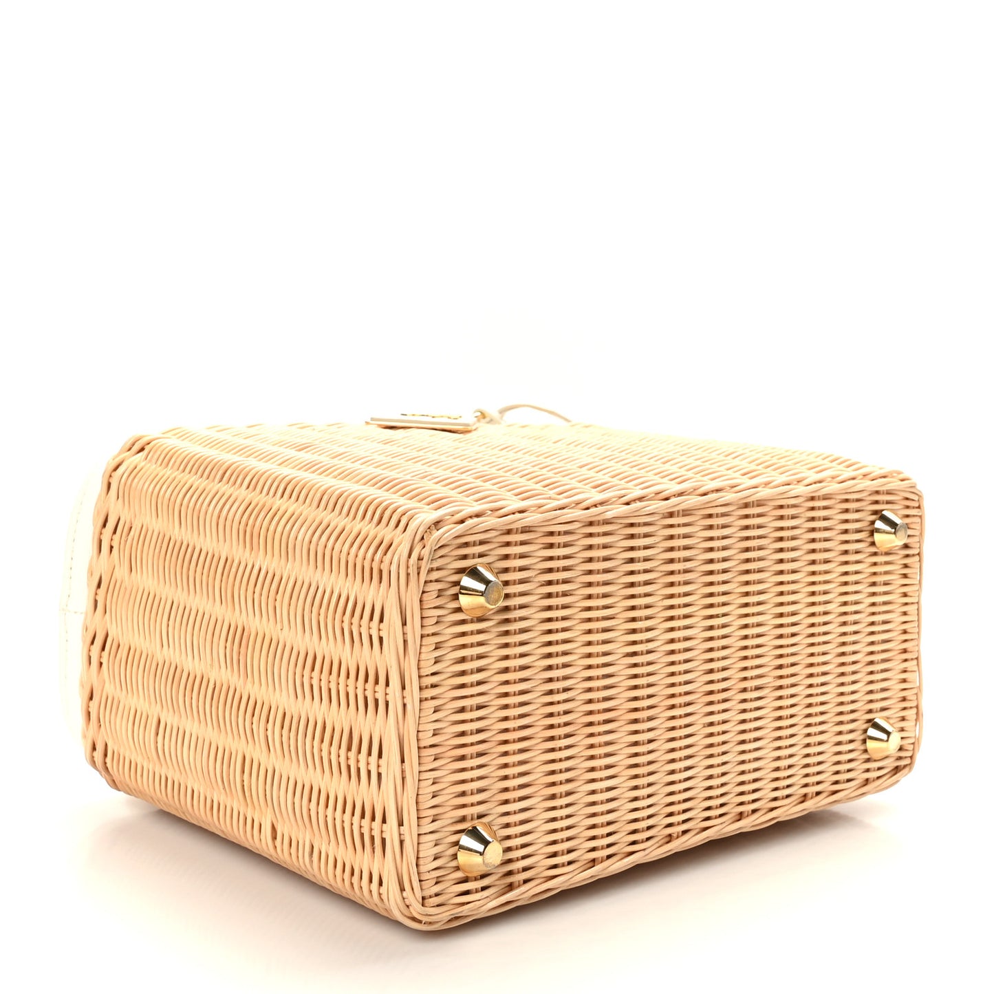 Wicker Canvas Tote Naturale White