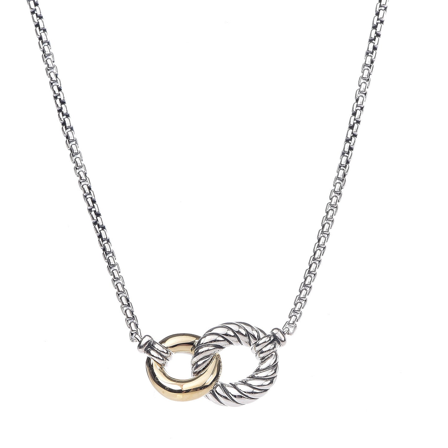 Sterling Silver 18K Yellow Gold Belmont Pendant Necklace