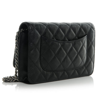 Chanel Aged Calfskin Reissue Wallet On Chain WOC Black 3 of 8
