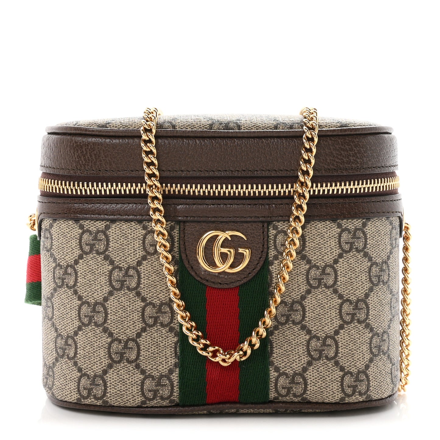 GG Supreme Monogram Textured Dollar Calfskin Web Ophidia Belt Bag 75 30 Beige Ebony New Acero