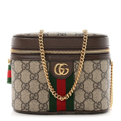Gucci GG Supreme Monogram Textured Dollar Calfskin Web Ophidia Belt Bag 75 30 Beige Ebony New Acero 1 of 10