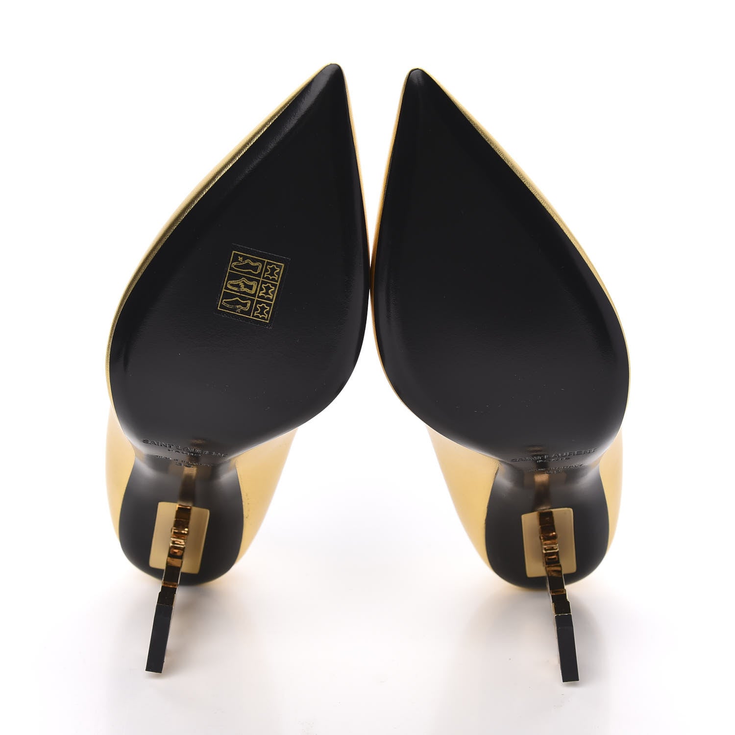 Saint Laurent Calfskin Opyum 85 Pumps 39 Gold 5 of 9