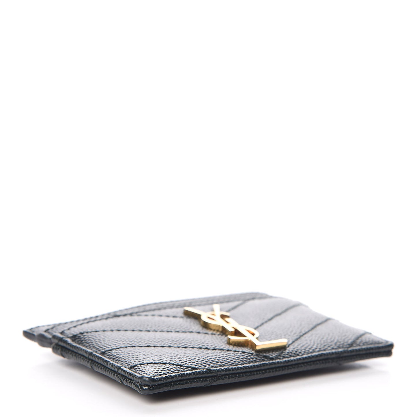 Grain De Poudre Matelasse Chevron Monogram Credit Card Case Algae