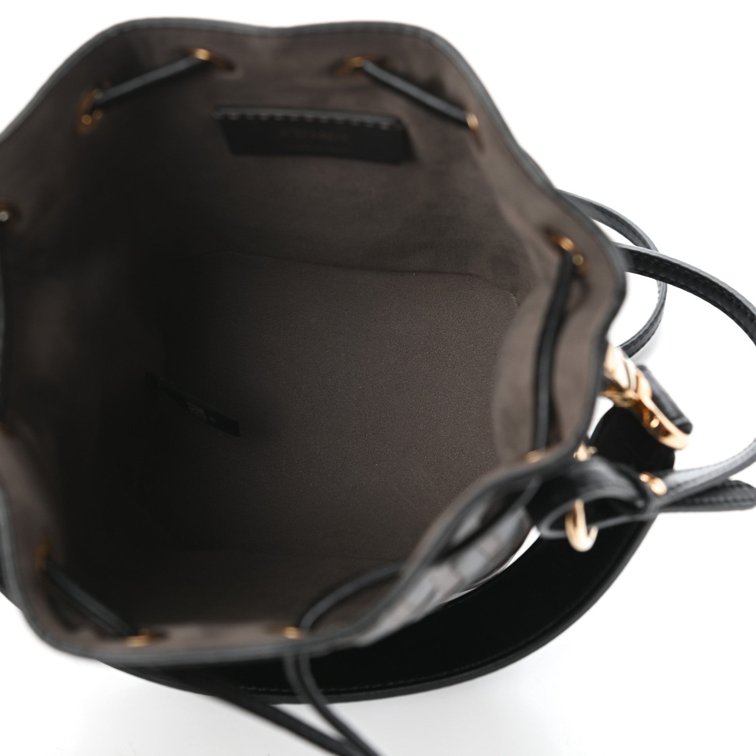 Fendi Vitello Liberty F is Fendi Bi-Color FF 1974 Embossed Mini Mon Tresor Bucket Bag Maya Black 5 of 9