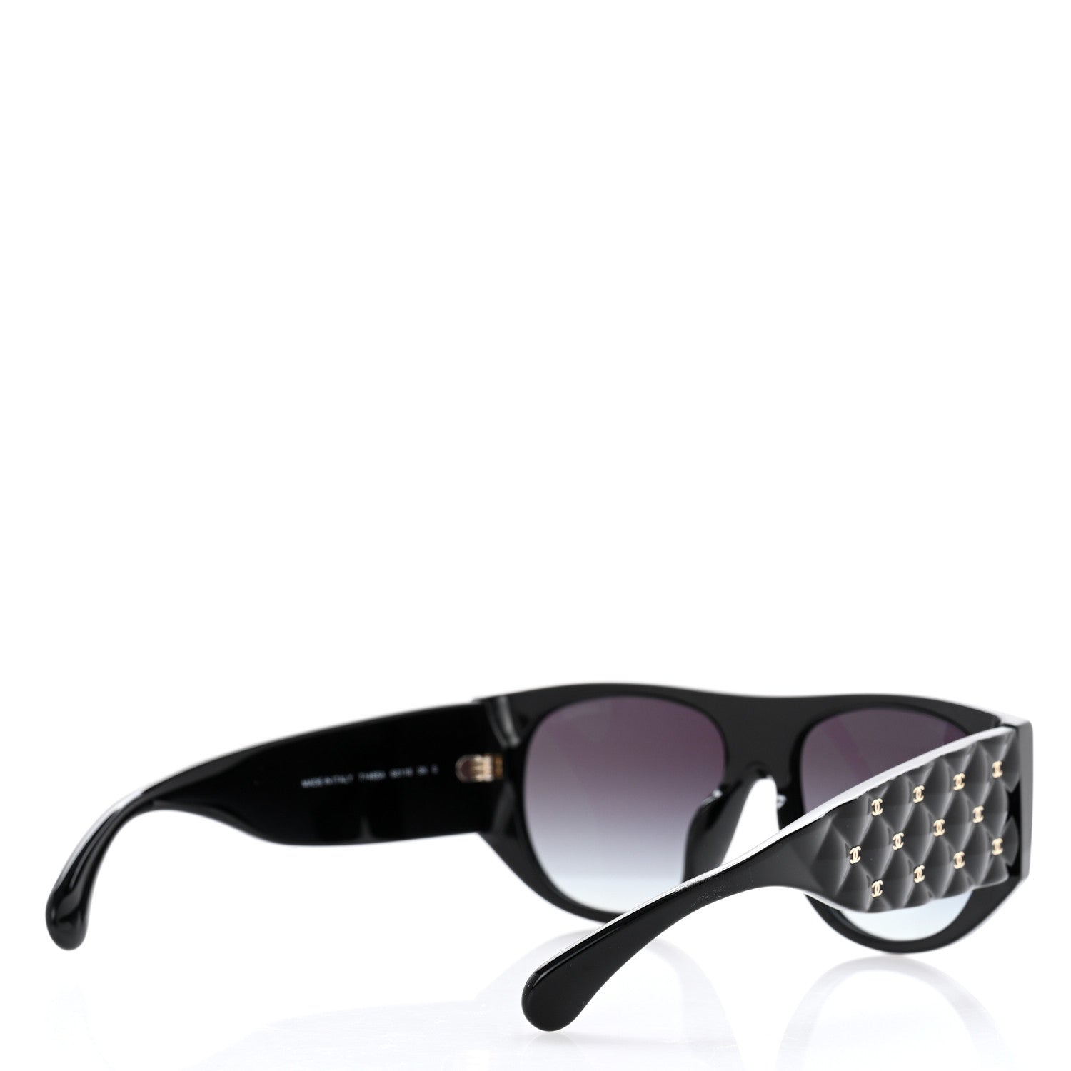 Chanel Acetate Quilted CC Pilot Sunglasses 71465 Black 4 of 7
