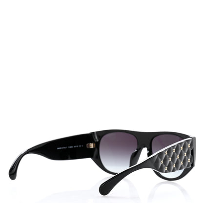 Chanel Acetate Quilted CC Pilot Sunglasses 71465 Black 4 of 7