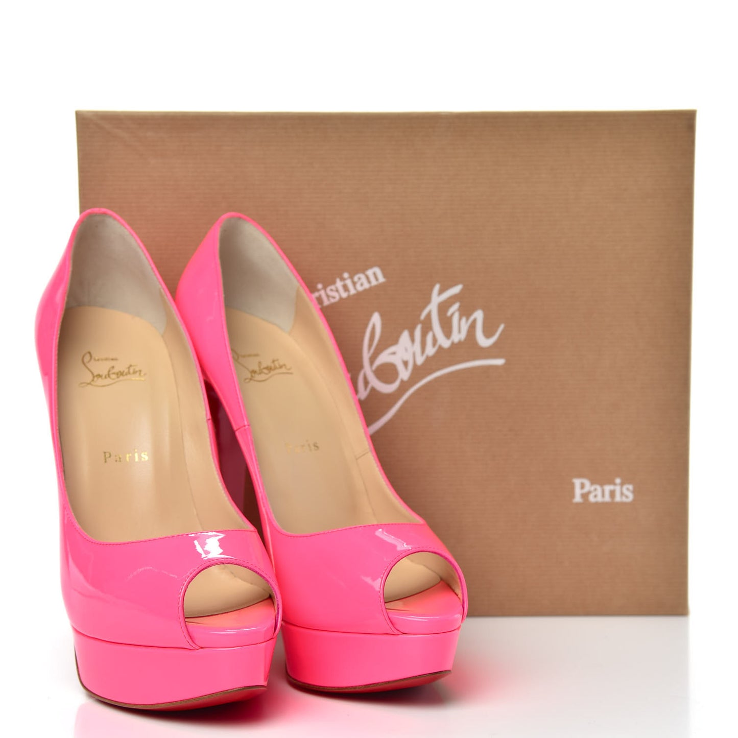 Patent Lady Peep 150 Pumps 40 Shocking Pink